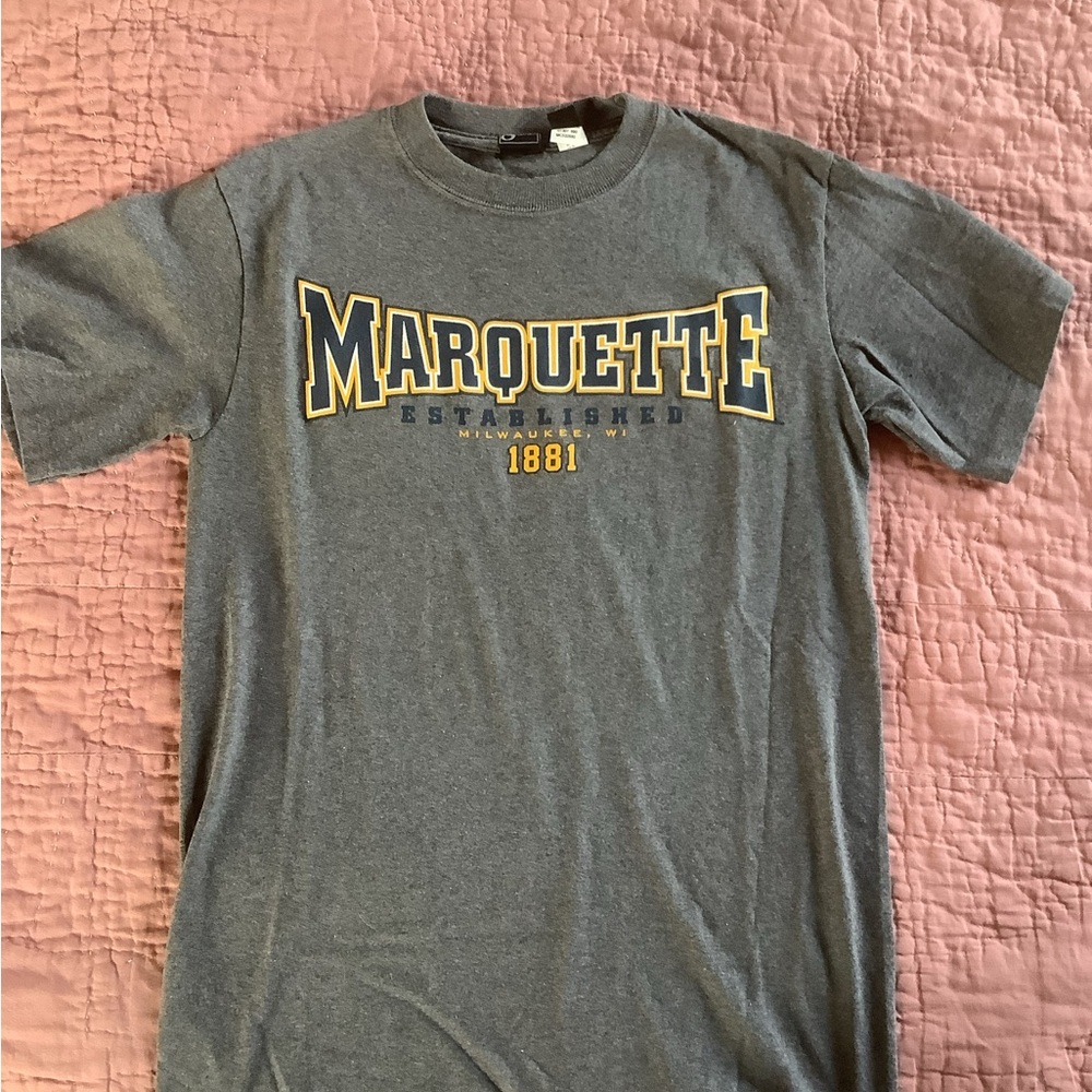 Gear For Sports Marquette Grey Short-Sleeve Logo Tee with Yellow Accent